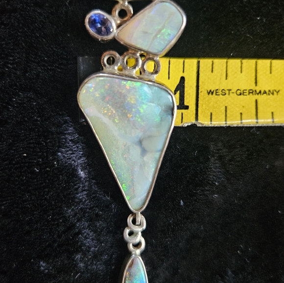 FABULOUS OPAL PENDANT NECKLACE. OH MY GOODNESS!!! Sterling Opal Necklace - Picture 14 of 14